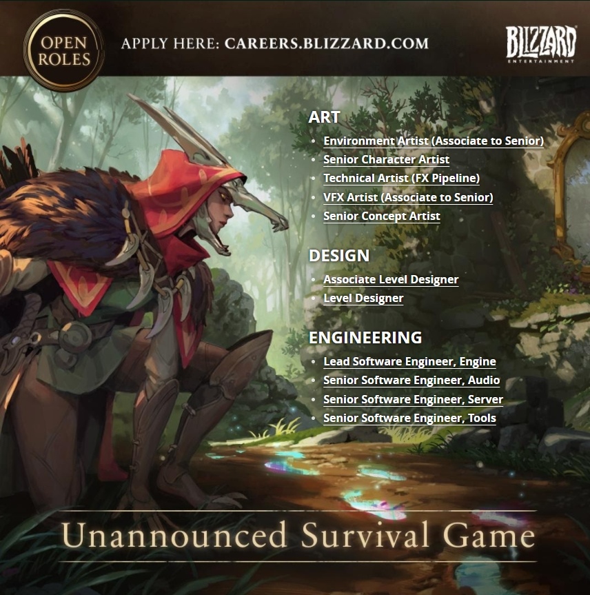 Blizzard 宣布開發PC/家用主機生存遊戲新作，為全新 IP 企劃