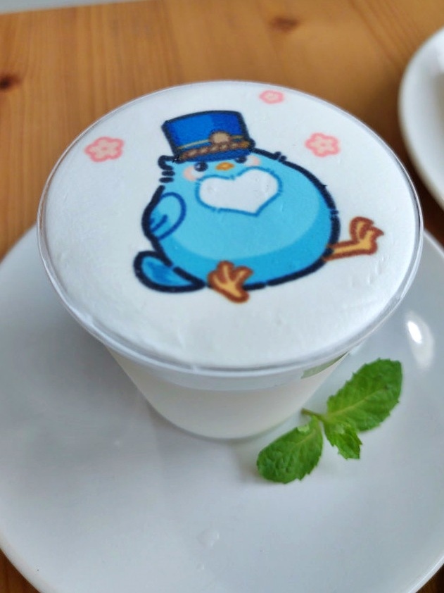 藍星的印刷奶酪杯