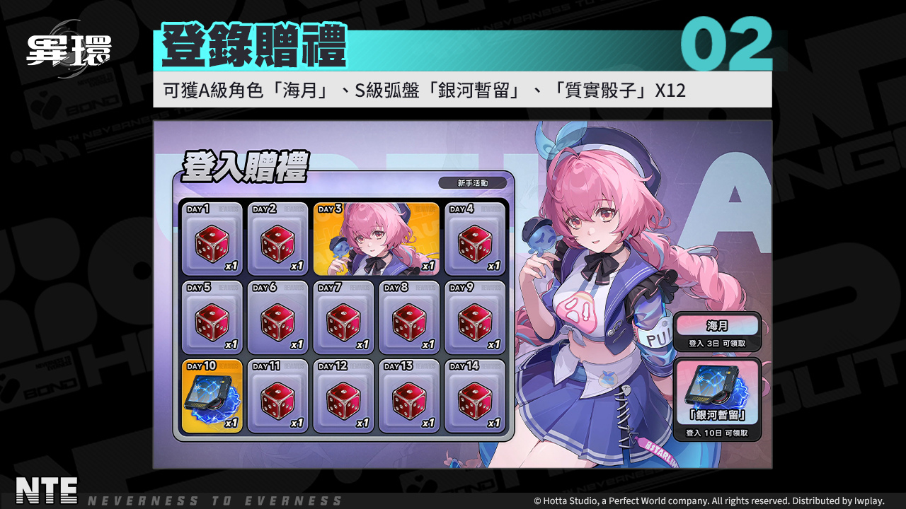 連續14天登入即可獲得A級角色「海月」等多樣好禮
