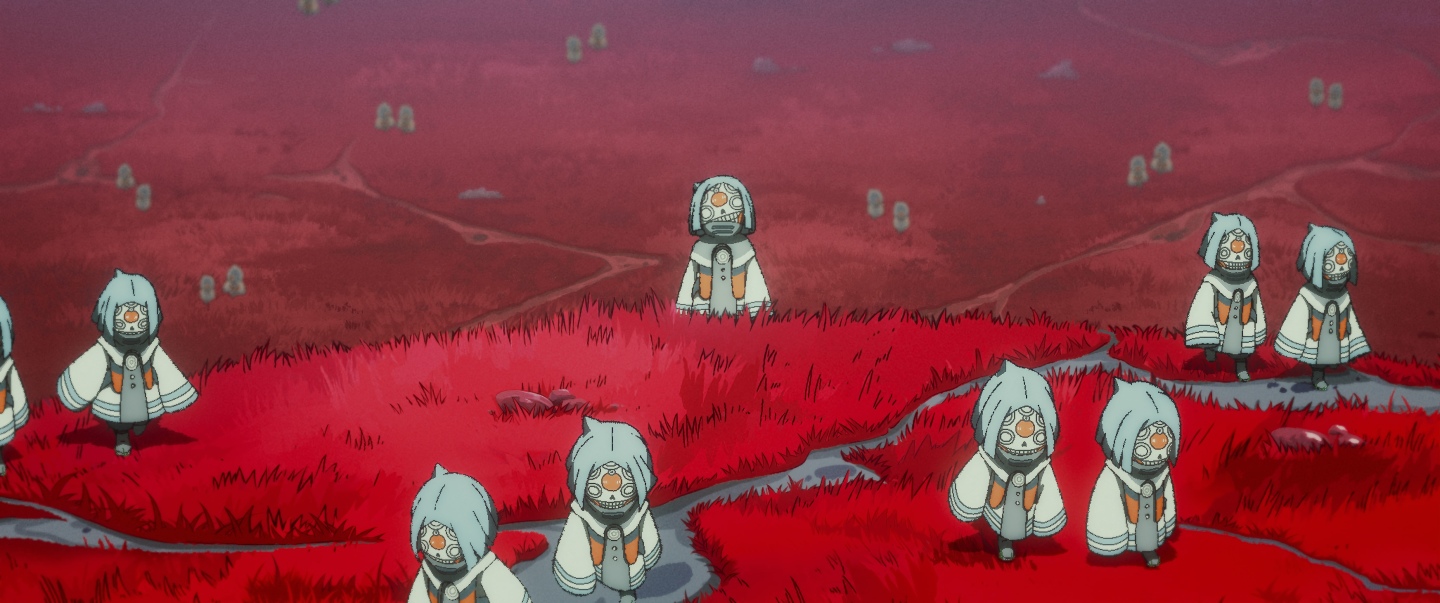 小鬼（中）在「世外」是引渡亡魂的靈守，但只有他的面具是歪斜、獨一無二的