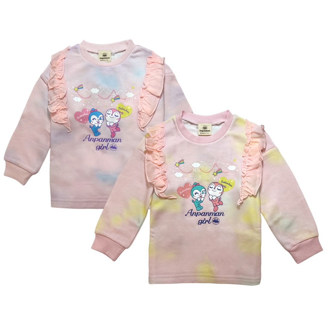 姊妹花邊水彩渲染長袖上衣