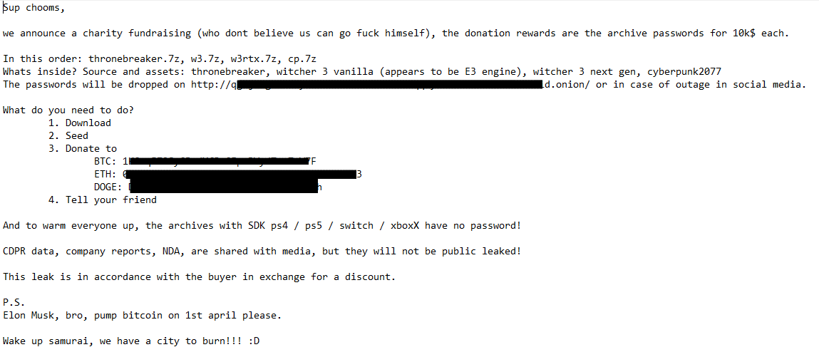 CDPR 《電馭叛客 2077》原始碼資料遭竊據傳已經外流