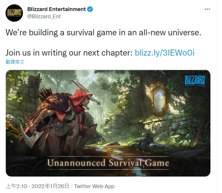 Blizzard 宣布開發PC/家用主機生存遊戲新作，為全新 IP 企劃