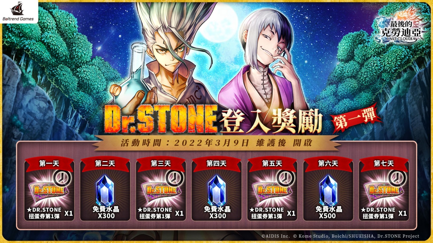 《最後的克勞迪亞》x《Dr. STONE》聯動合作正式開催！專屬系列活動開跑！