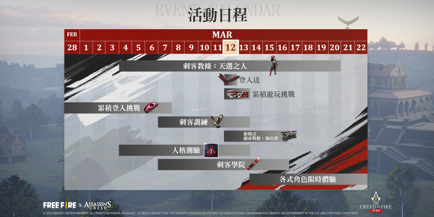 《Free Fire – 我要活下去》x《刺客教條》聯名全面開啟 體驗信仰之躍免費獲得刺客教條聯名套裝