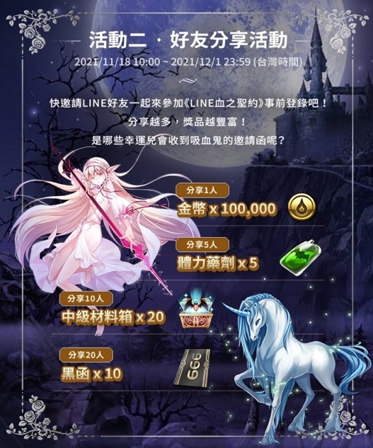 《LINE 血之聖約》事前登錄正式登場！超豪華獎勵搶先入手