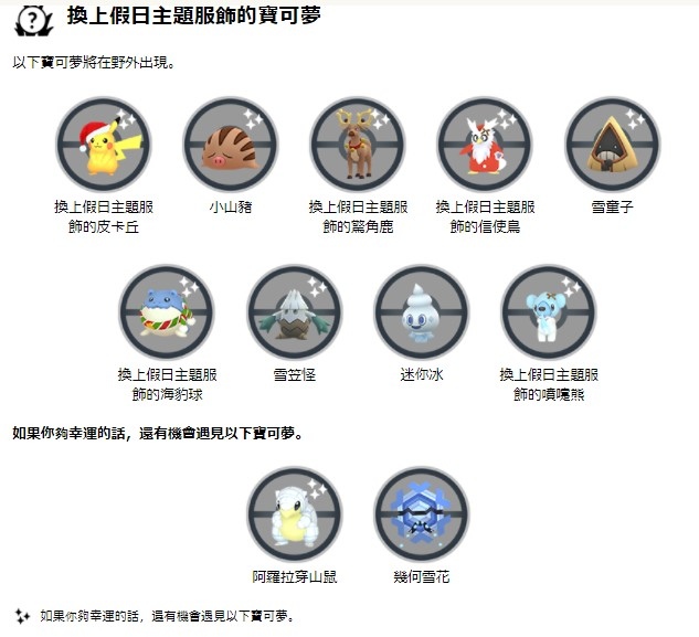 《Pokémon GO》「Holidays」冬季假日活動即將開跑！聖誕扮裝寶可夢＆「冰寶／冰岩怪」首度登場