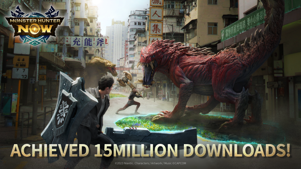 《魔物獵人 Now》歡慶累計下載數突破 1,500 萬好康道具大放送！「闖入！蹂躪！恐暴龍」4 月底即將登場