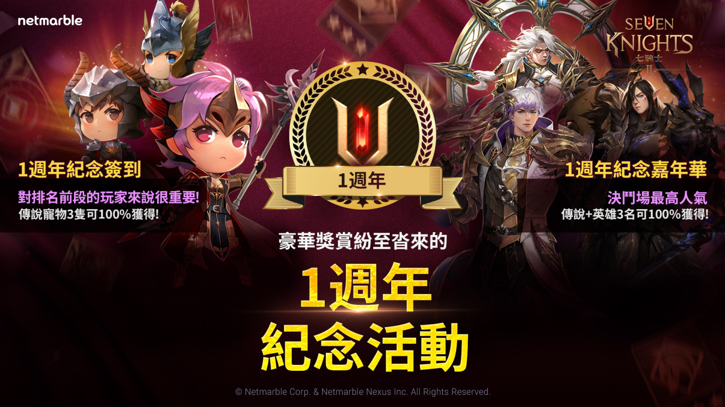 《七騎士2》上市一週年！推出全新英雄、活動與獎勵
