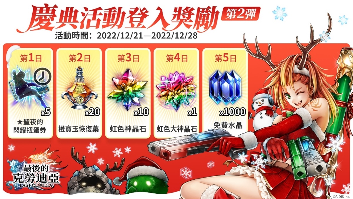《最後的克勞迪亞》大型改版「聖誕的少女」開啟！聖誕專屬角色「聖想的利爾貝特」登場！