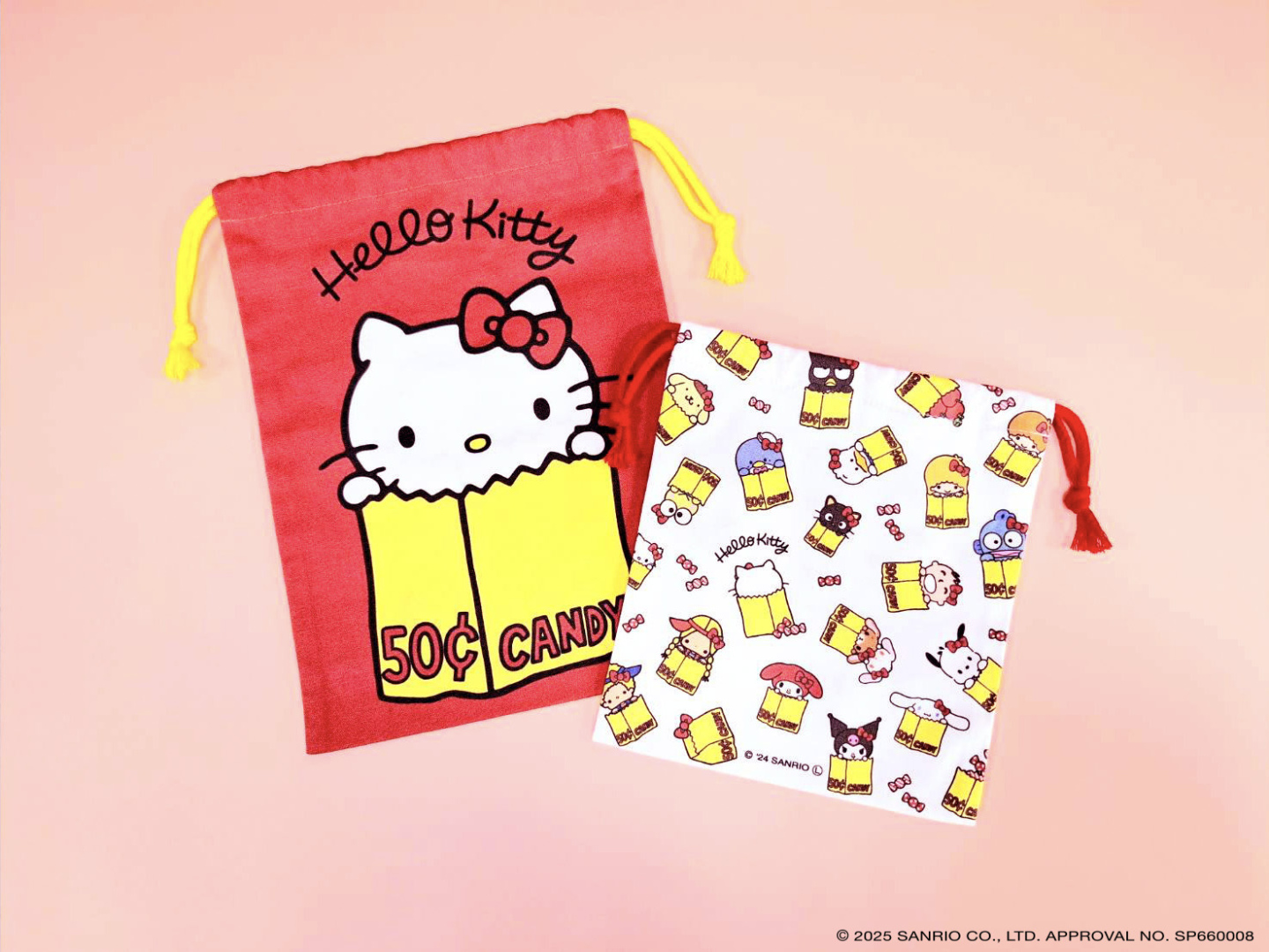 Hello Kitty展-日版帆布束口袋組