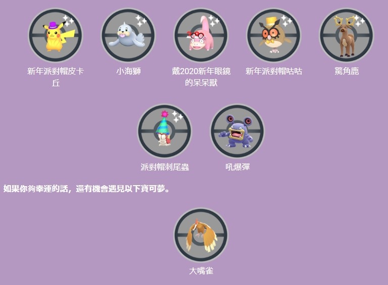 《Pokémon GO》2022 年新年活動降臨！包括異色咕咕在內各式扮裝寶可夢即將登場