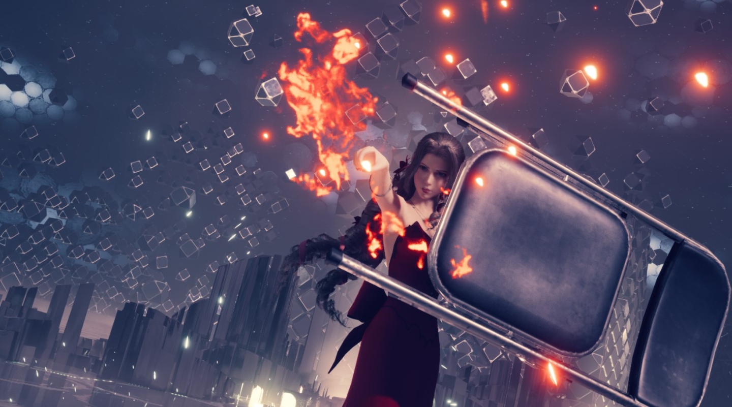 《FFVII 重製版 Intergrade》PC 版 MOD 艾莉絲專武折椅，可敲打施展魔法痛扁敵人