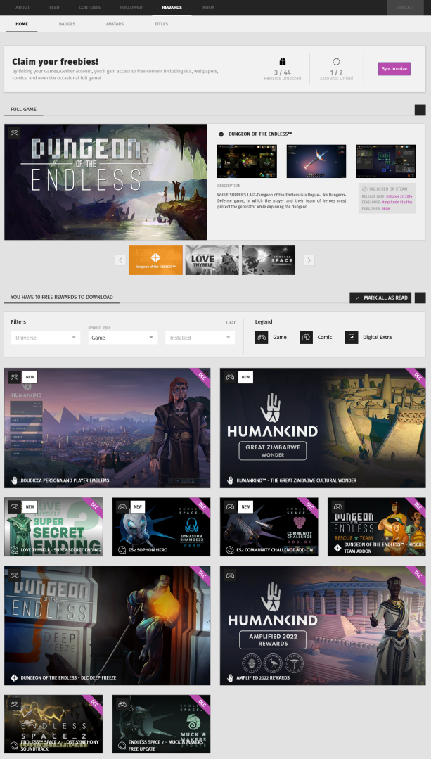 【情報】AMPLIFIERS 限時免費領取《Dungeon of the ENDLESS™ Definitive Edition