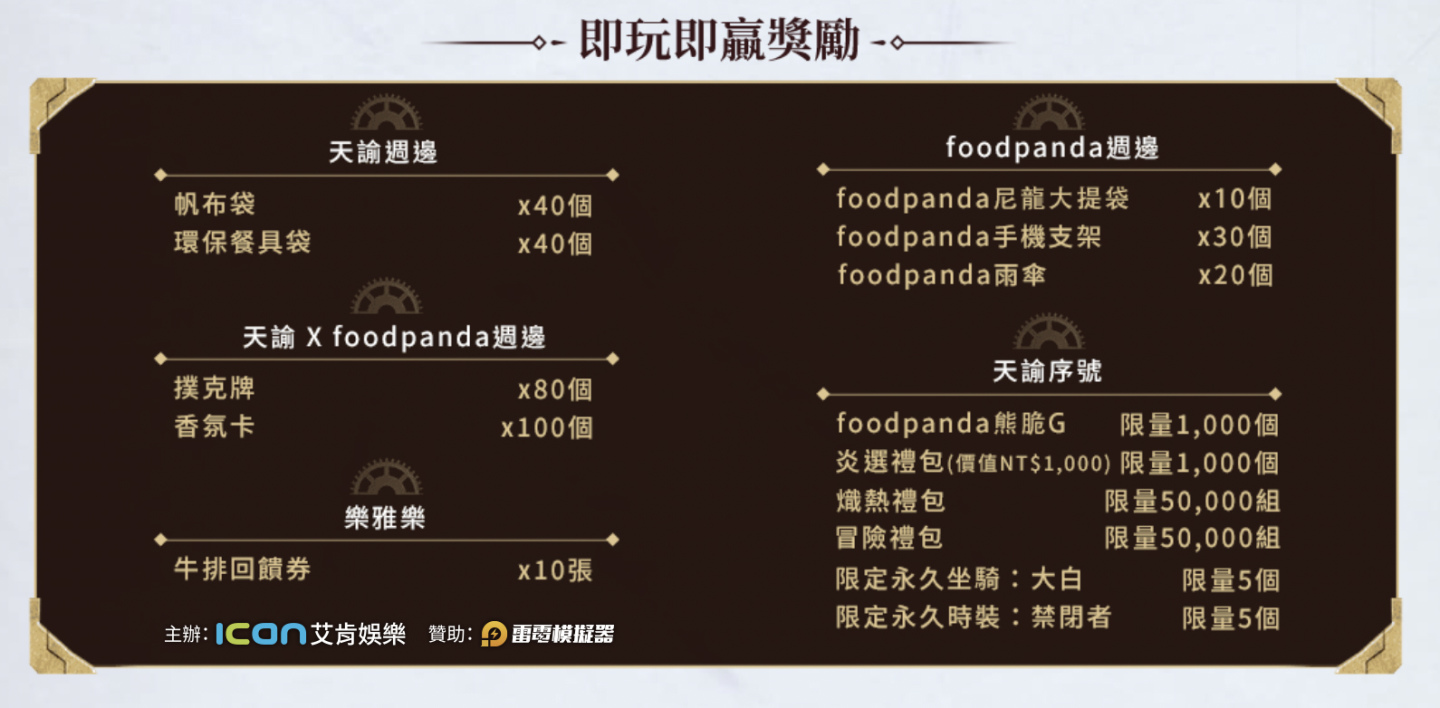 《天諭》新職業「炎天」聯手foodpanda 化身美食特務送好康！