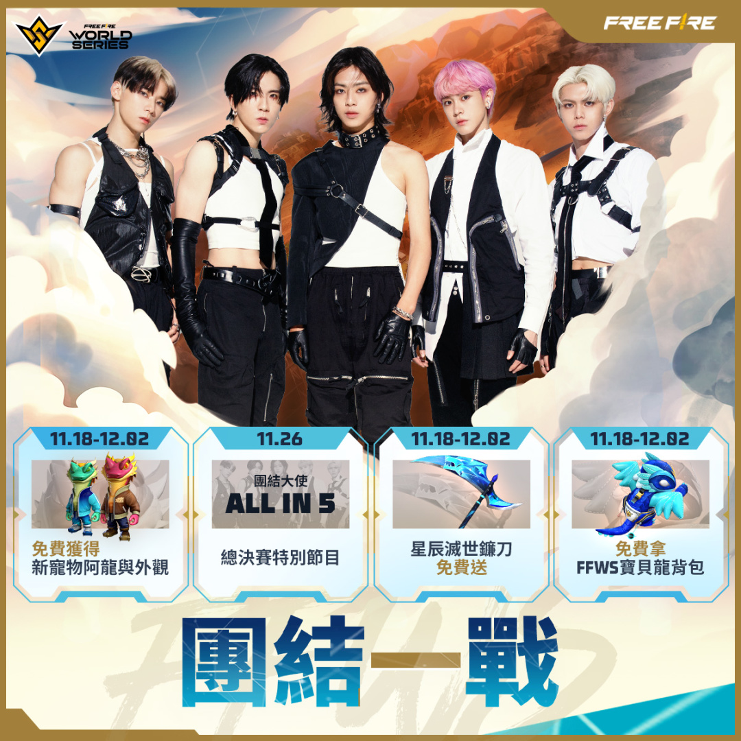 《Free Fire》FFWS 2022 曼谷世界賽 11月25日開打！ ALL IN 5 擔任台灣賽區大使