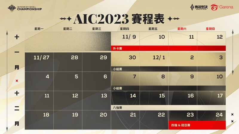 全球好手展開頂尖對決《傳說對決》2023 AIC 國際賽將於11/9登場  12/24見證新科冠軍誕生