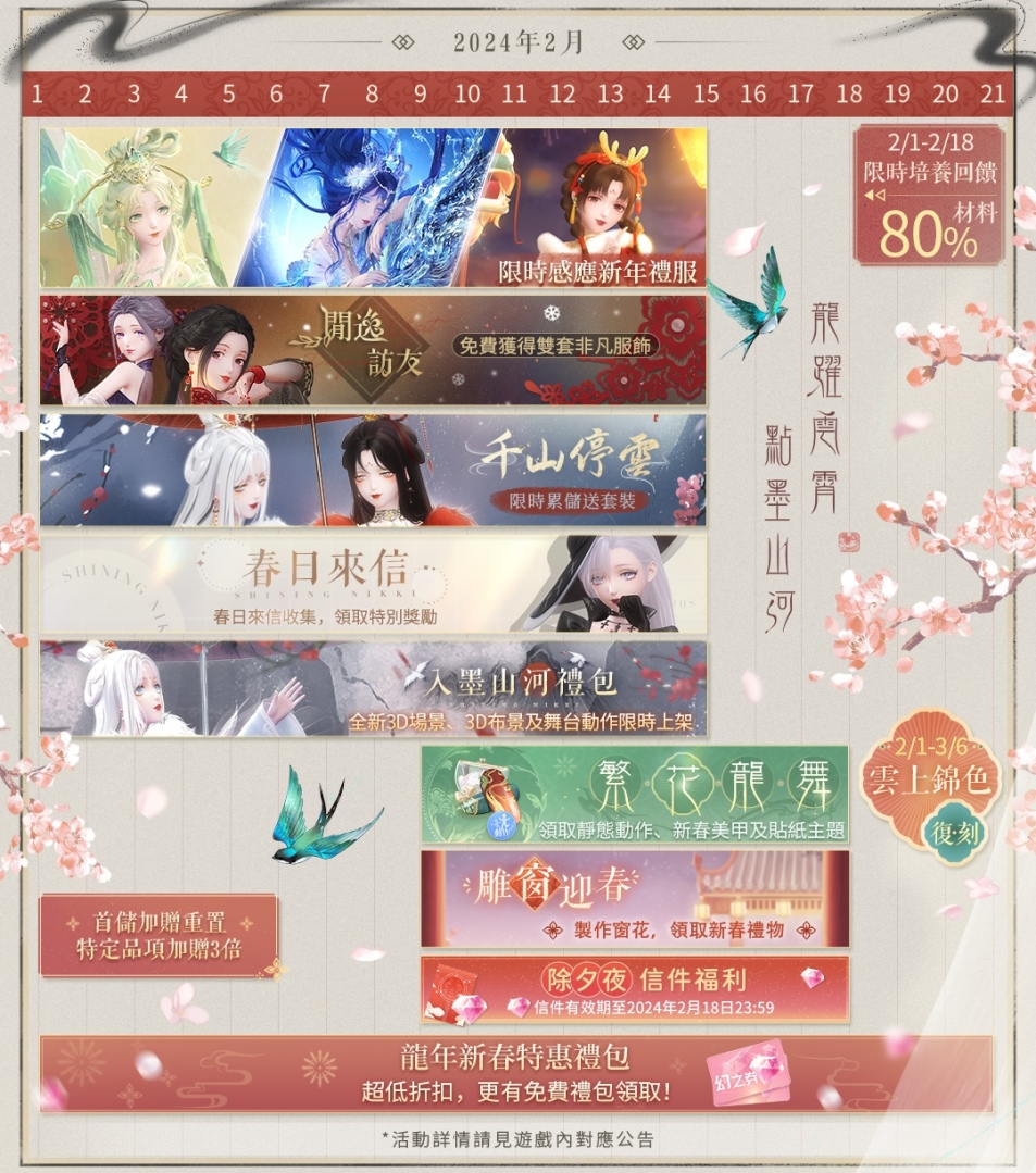 《閃耀暖暖》「龍躍雲霄．點墨山河」主題活動上線！新春福利系列活動開啟