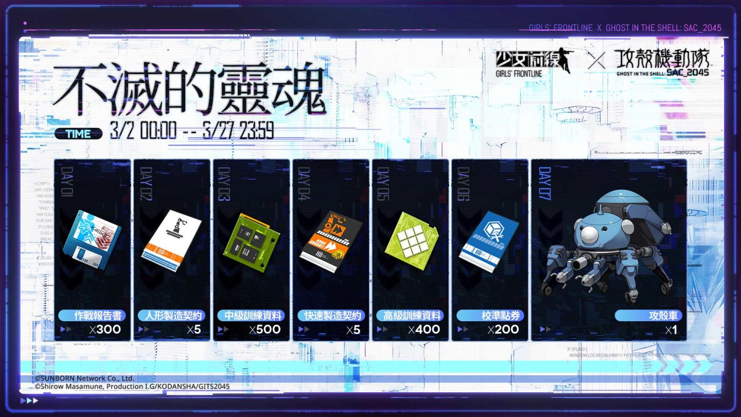 《少女前線》×《攻殼機動隊：SAC_2045》即將展開「鏡扉的永恆」聯動合作