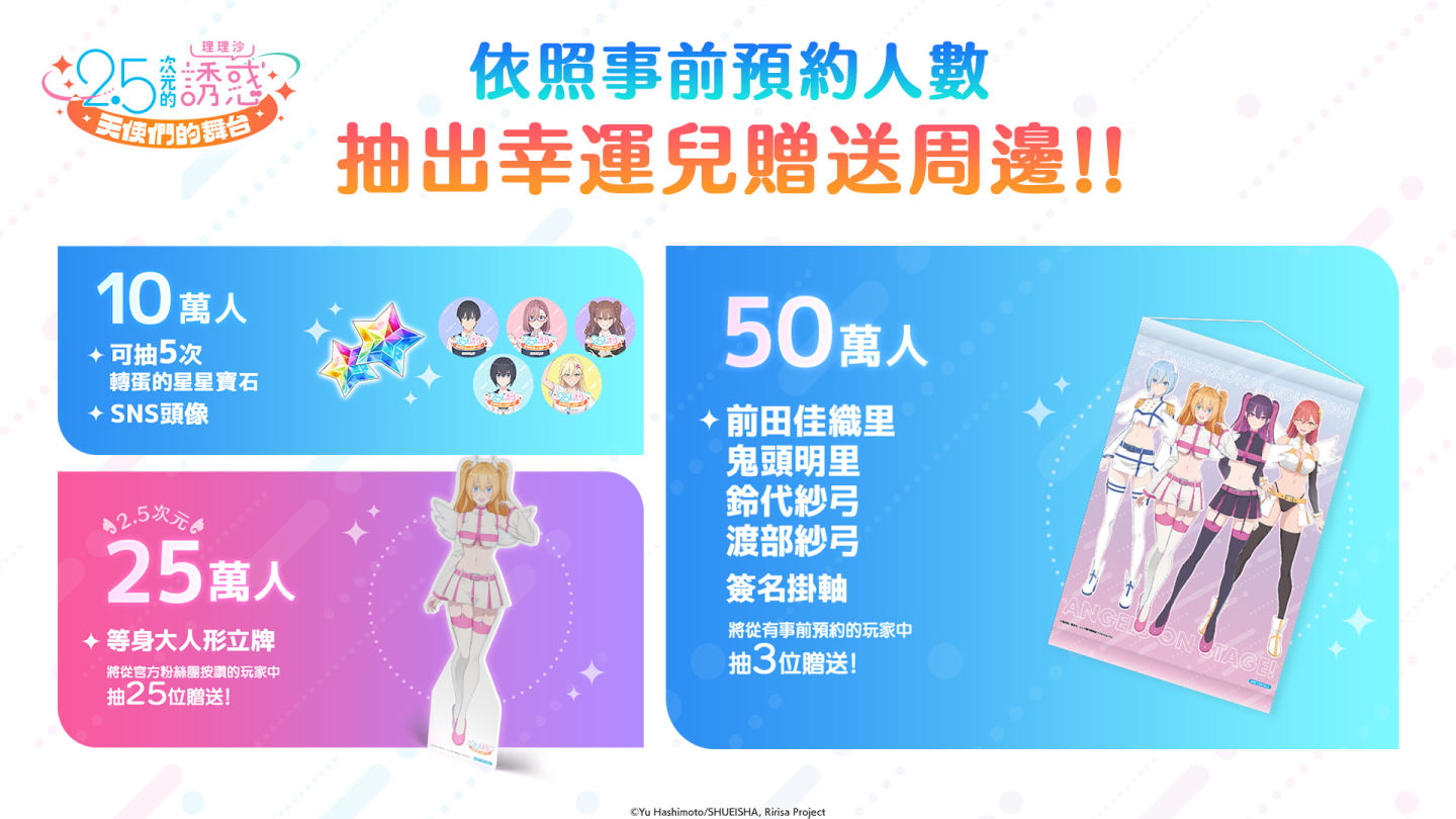 《2.5次元的誘惑（理理沙） 天使們的舞台》事前預約累積突破 50 萬人！遊戲 PV 大公開