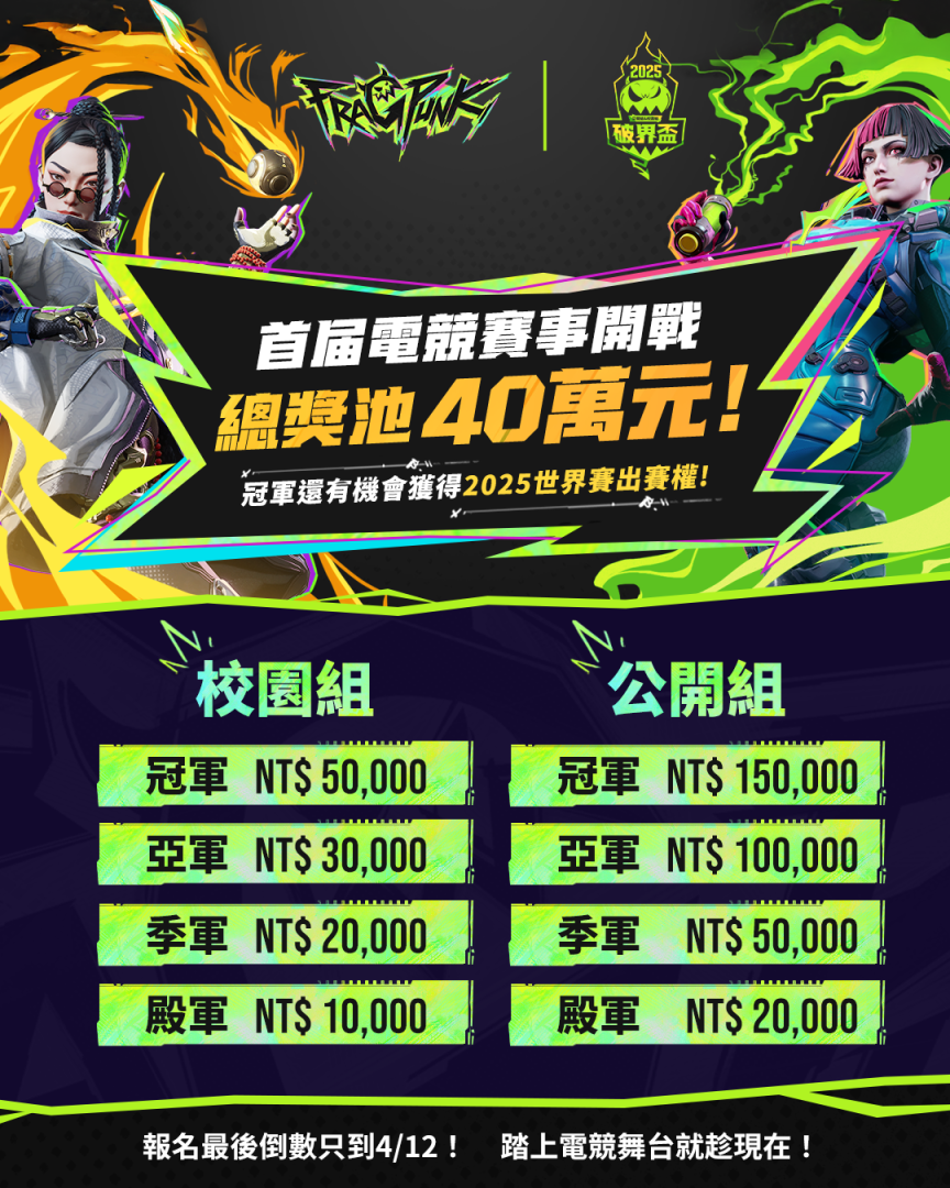《FragPunk 界外狂潮》官方賽事破界盃獎池翻倍達 40 萬元!冠軍有望保送世界盃